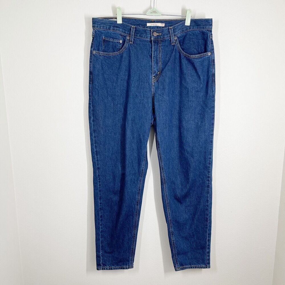 Levi's Premium 80s Mom Jeans Womens Size 14 Dark Wash High Rise Straight Leg